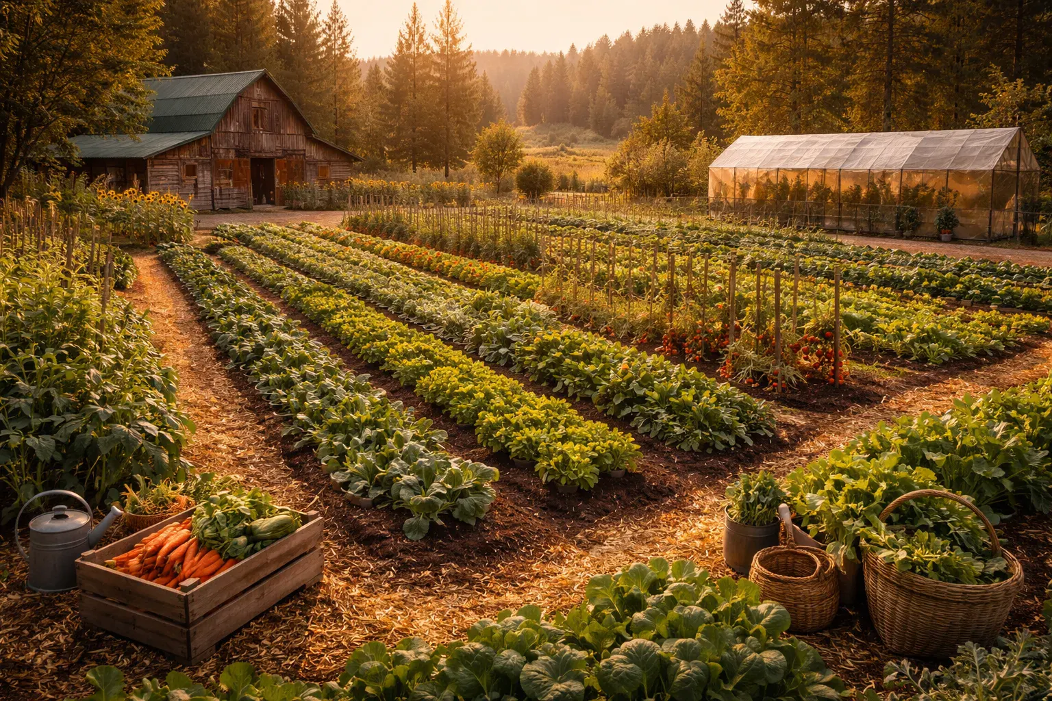 Organic farmland and garden lifestyle for fresh produce